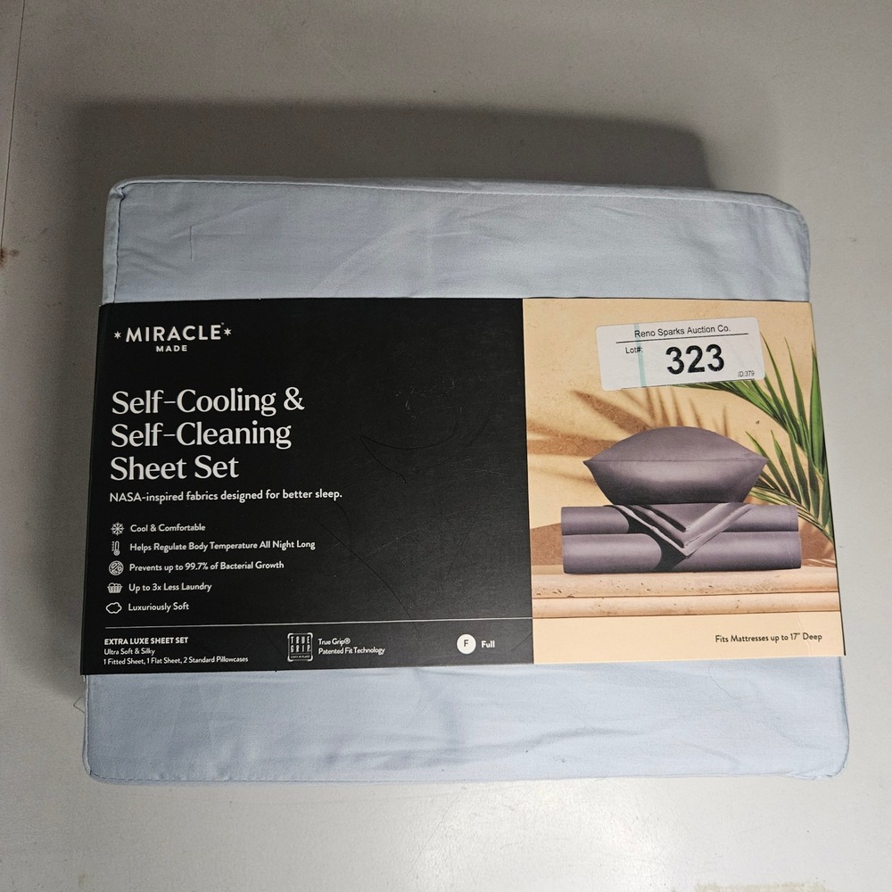 Miracle Made Extra Luxe Full Sheet Set Self-Cooling Sateen Light Blue 4pc